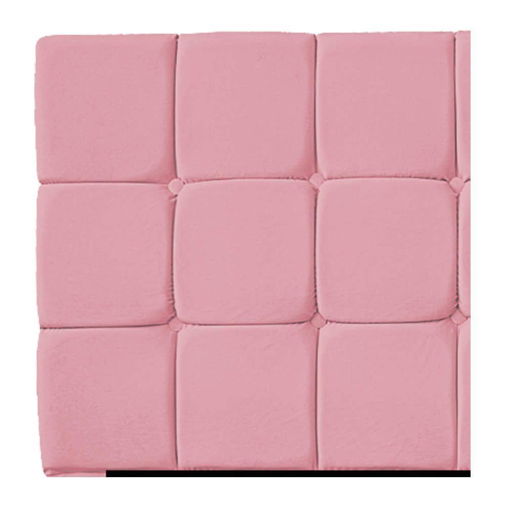 Kit Cabeceira E Calçadeira Manchester 195 Cm King Size Suede - Adj Decor Cor Rosa Bebê - 2