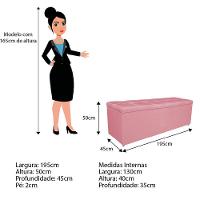 Kit Cabeceira E Calçadeira Manchester 195 Cm King Size Suede - Adj Decor Cor Rosa Bebê - 7