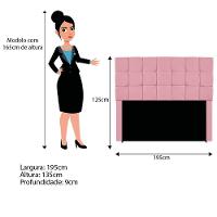 Kit Cabeceira E Calçadeira Manchester 195 Cm King Size Suede - Adj Decor Cor Rosa Bebê - 9