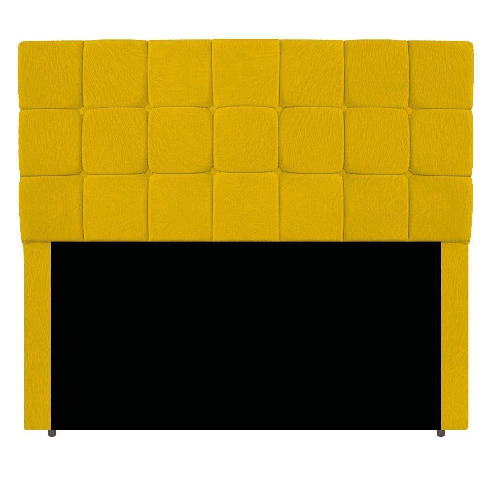 Cabeceira Estofada Manchester 195 Cm King Size Suede - Doce Sonho Móveis Cor Amarelo - 4