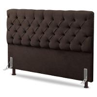 Cabeceira Cama Box Casal Lylla 140cm Capitonê Com Frame Suede Marrom - Desk Design - 2