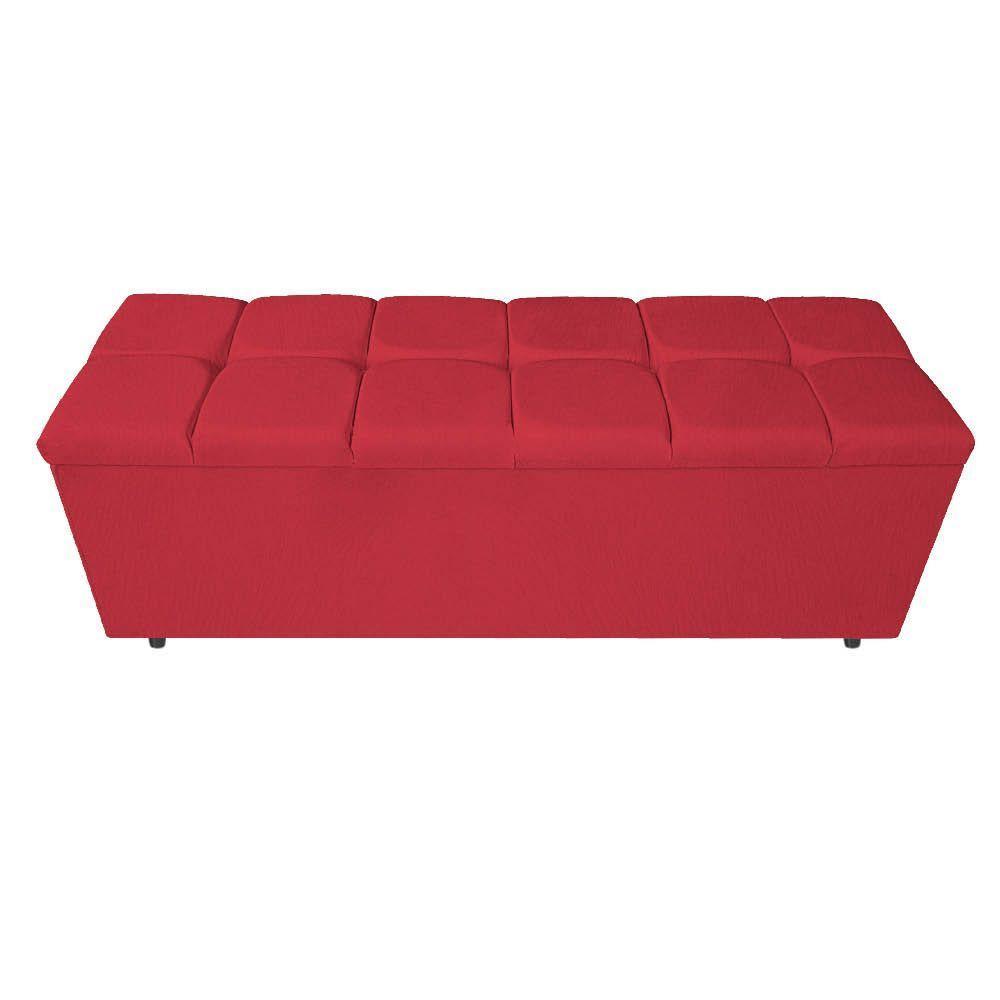 Kit Cabeceira E Calçadeira Manchester 195 Cm King Size Suede - Adj Decor Cor Vermelho - 6