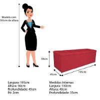 Kit Cabeceira E Calçadeira Manchester 195 Cm King Size Suede - Adj Decor Cor Vermelho