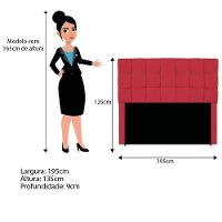 Kit Cabeceira E Calçadeira Manchester 195 Cm King Size Suede - Adj Decor Cor Vermelho - 5