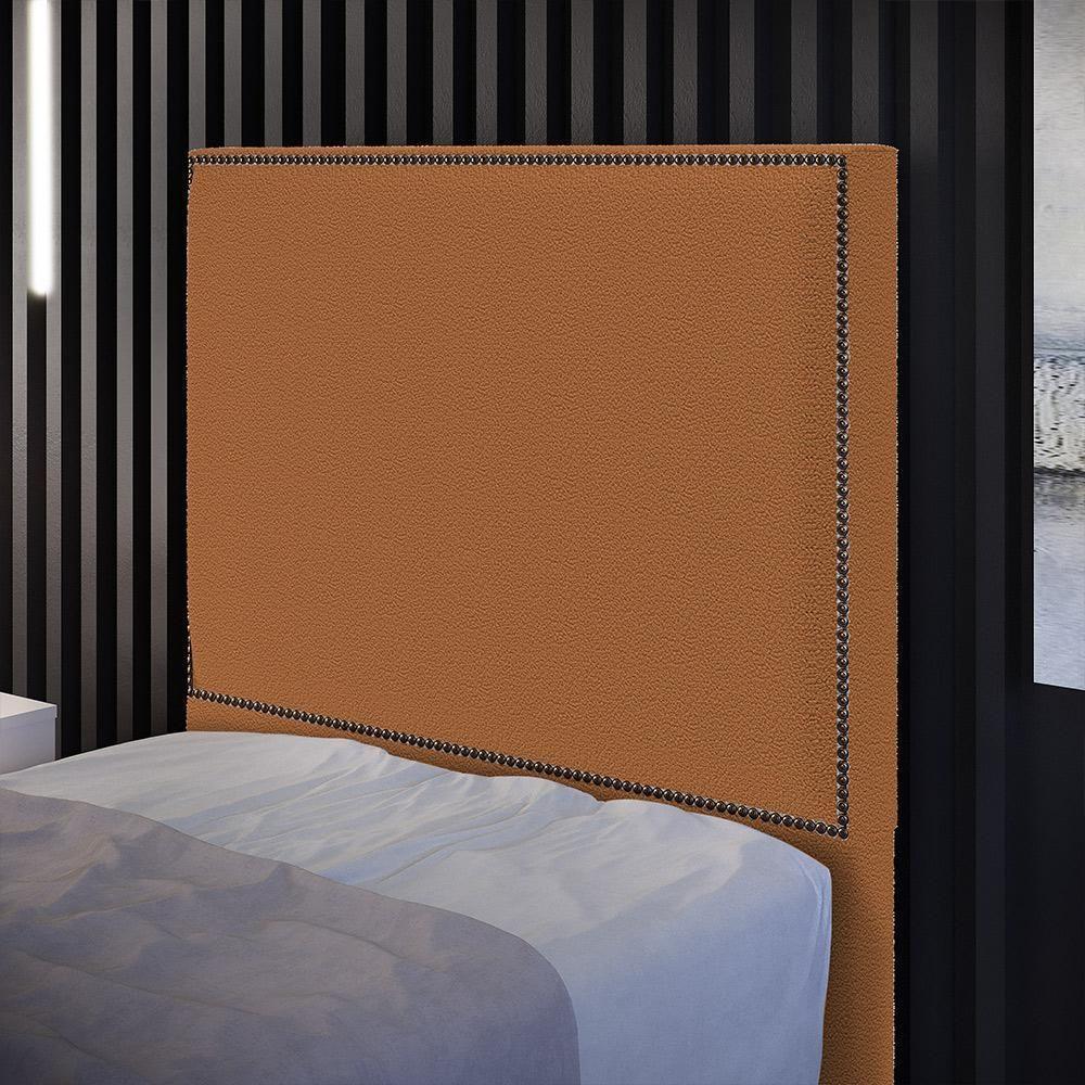 Cabeceira Cama Box Solteiro Com Tachas 100 Cm Vicenza L02 Bouclê Terracota - 6
