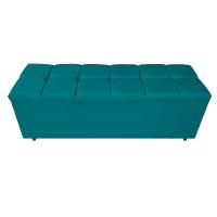 Kit Cabeceira E Calçadeira Manchester 195 Cm King Size Suede Cor Azul Turquesa - 6