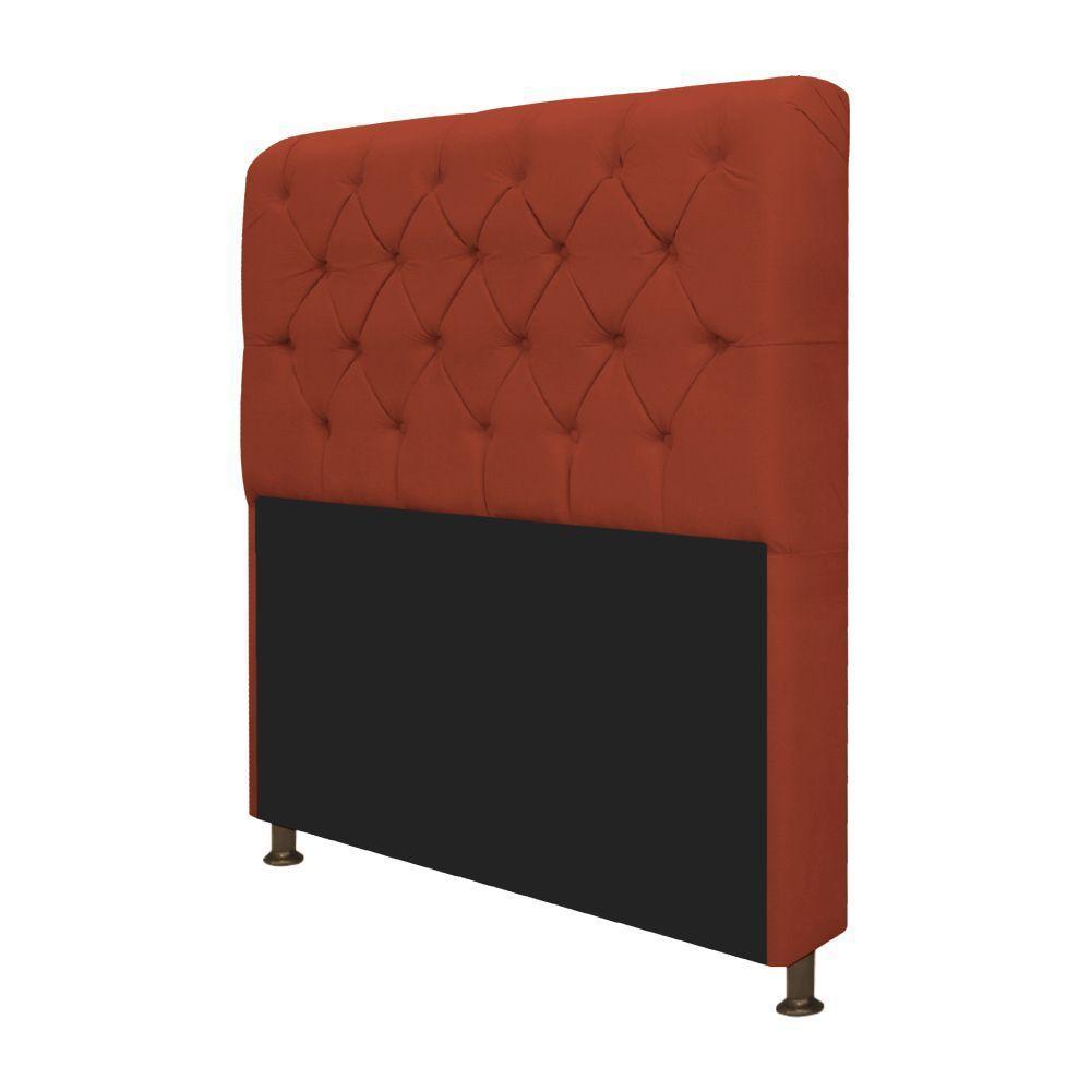 Cabeceira Estofada Lady 195 Cm King Size Com Capitonê Suede - Doce Sonho Móveis Terracota - 3