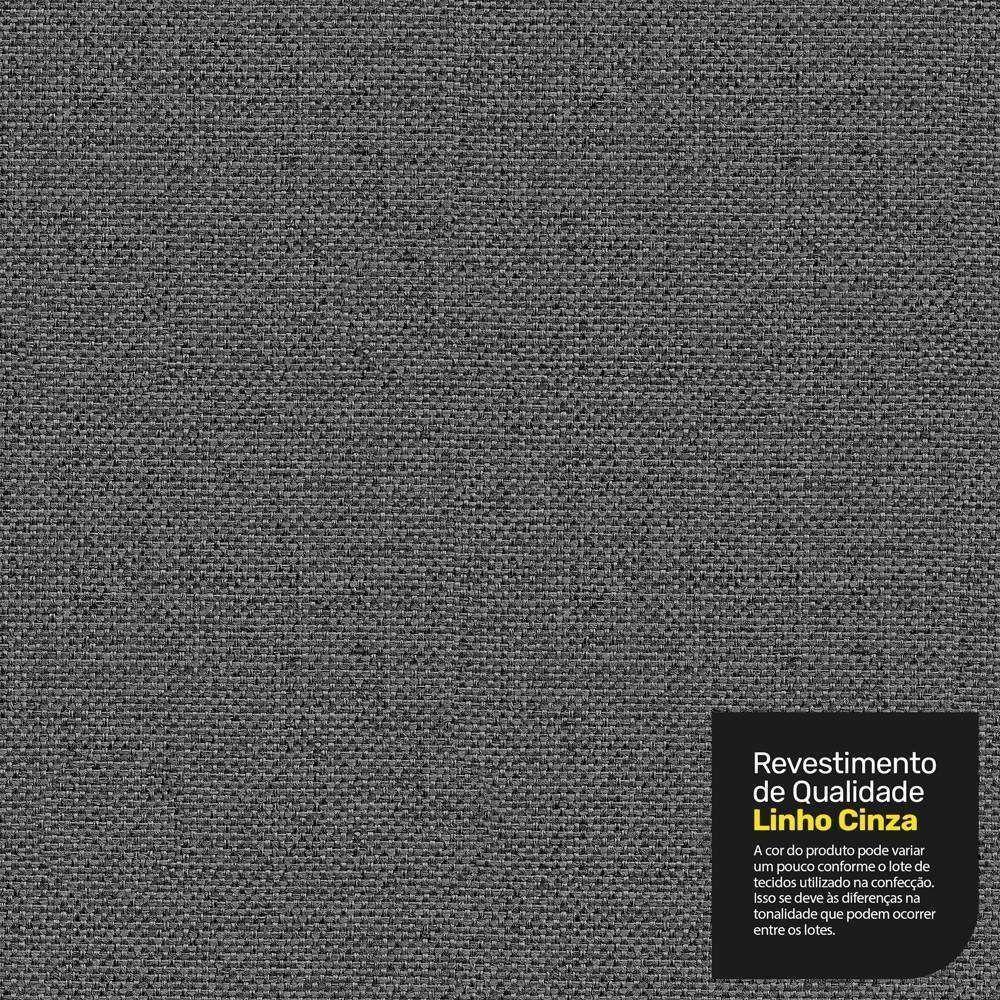 Cabeceira Cama Box Casal Queen Size Lylla 160cm Capitonê Com Frame Linho Cinza - Desk Design - 7