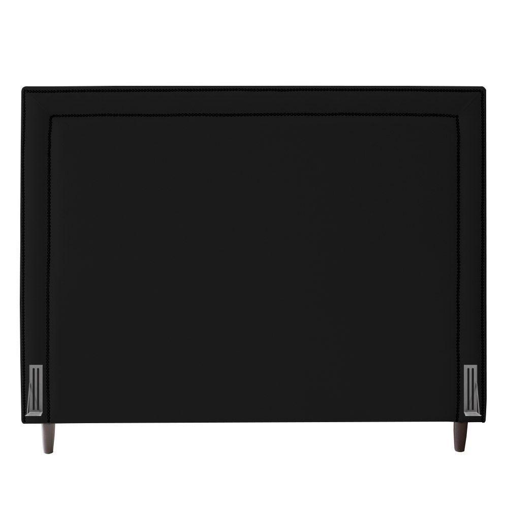 Cabeceira Cama Box Casal Maísa 140cm Com Frame Veludo Preto - Abmaza - 2