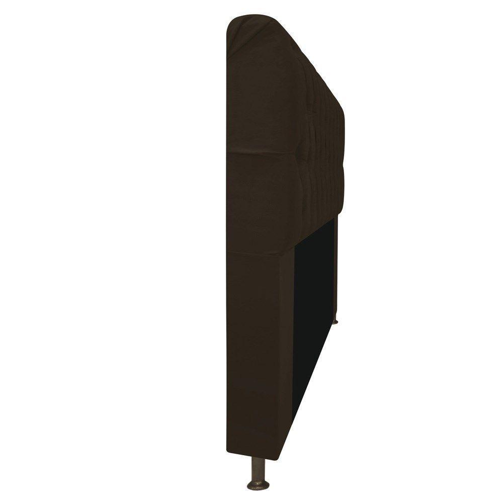 Cabeceira Estofada Lady Com Strass 160 Cm Queen Size Suede - Doce Sonho Móveis Marrom - 3