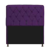 Cabeceira Estofada Lady 140 Cm Solteiro Com Capitonê Suede - Doce Sonho Móveis Roxo - 1