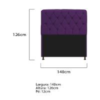 Cabeceira Estofada Lady 140 Cm Solteiro Com Capitonê Suede - Doce Sonho Móveis Roxo - 2