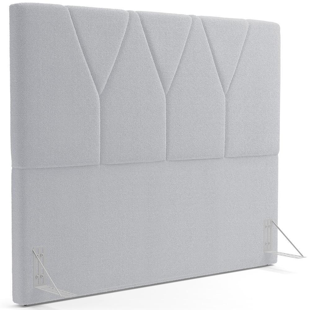 Cabeceira Cama Box Casal King 195 Cm Aurora W01 Bouclê Cinza - 1