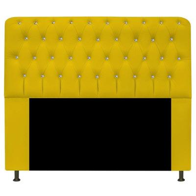 Cabeceira Estofada Lady Com Strass 195 Cm Queen Size Corano - Doce Sonho Móveis Cinza