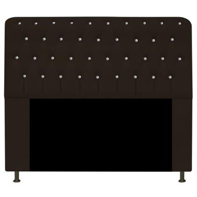 Cabeceira Estofada Lady Com Strass 160 Cm Queen Size Corano - Doce Sonho Móveis Marrom
