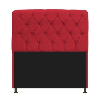 Cabeceira Estofada Lady 195 Cm King Size Com Capitonê Suede - Doce Sonho Móveis Vermelho