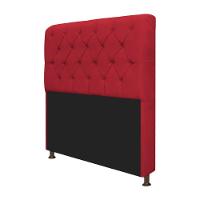 Cabeceira Estofada Lady 195 Cm King Size Com Capitonê Suede - Doce Sonho Móveis Vermelho - 3