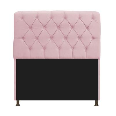 Cabeceira Estofada Lady 140 Cm Solteiro Com Capitonê Suede - Doce Sonho Móveis Rosa Bebê