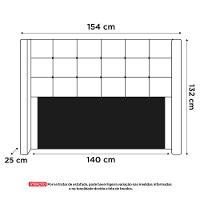 Cabeceira Cama Box Casal Gioconda 140cm Com Frame Suede Marrom - Desk Design - 5
