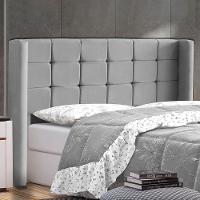 Cabeceira Cama Box Casal Gioconda 140cm Com Frame Linho Cinza - Abmaza - 1