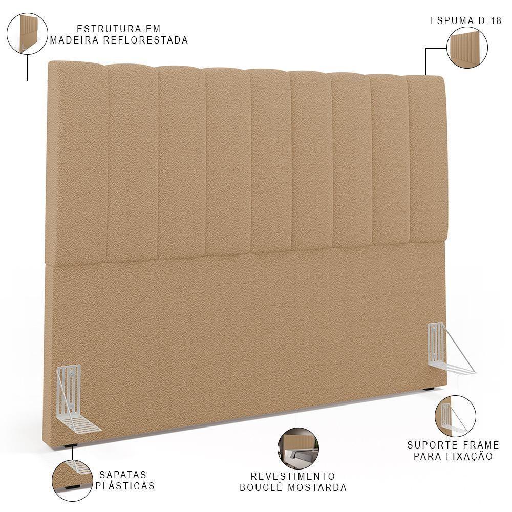 Cabeceira Cama Box Casal King 195 Cm Dália W01 Bouclê Mostarda - 5