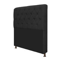 Cabeceira Estofada Lady 195 Cm King Size Com Capitonê Suede - Doce Sonho Móveis Preto - 3