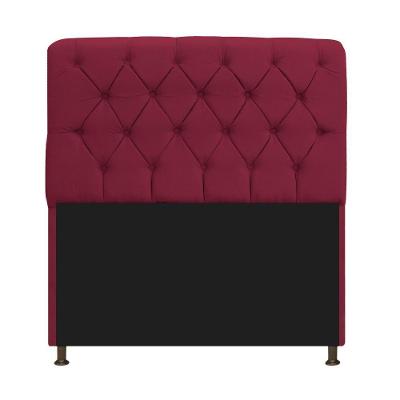 Cabeceira Estofada Lady 195 Cm King Size Com Capitonê Suede - Doce Sonho Móveis Bordô