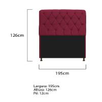 Cabeceira Estofada Lady 195 Cm King Size Com Capitonê Suede - Doce Sonho Móveis Bordô - 2