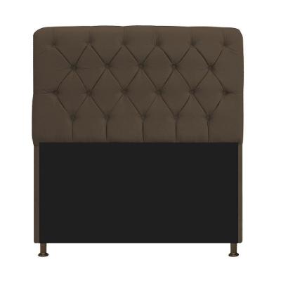 Cabeceira Estofada Lady 195 Cm King Size Com Capitonê Suede - Doce Sonho Móveis Marrom