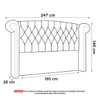 Cabeceira Cama Box Casal King Size Adelle 195cm Com Frame Veludo Bege - Abmaza - 5