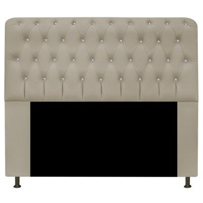 Cabeceira Estofada Lady Com Strass 160 Cm Queen Size Corano - Doce Sonho Móveis Bege
