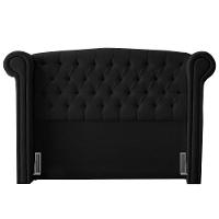 Cabeceira Cama Box Casal Queen Size Adelle 160cm Com Frame Suede Preto - Abmaza