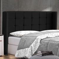 Cabeceira Cama Box Casal Gioconda 140cm Com Frame Suede Preto - Abmaza - 1