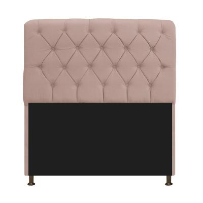 Cabeceira Estofada Lady 195 Cm King Size Com Capitonê Suede - Doce Sonho Móveis Rosê
