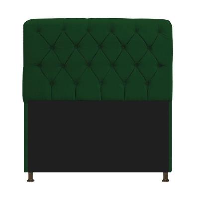 Cabeceira Estofada Lady 195 Cm King Size Com Capitonê Suede - Doce Sonho Móveis Verde