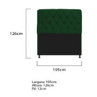 Cabeceira Estofada Lady 195 Cm King Size Com Capitonê Suede - Doce Sonho Móveis Verde - 2