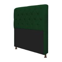 Cabeceira Estofada Lady 195 Cm King Size Com Capitonê Suede - Doce Sonho Móveis Verde - 3
