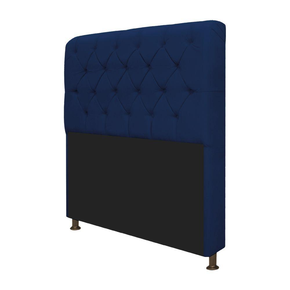 Cabeceira Estofada Lady 160 Cm Queen Size Com Capitonê Suede - Doce Sonho Móveis Azul Tiffany - 3