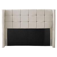 Cabeceira Cama Box Casal King Size Gioconda 195cm Com Frame Linho Bege - Abmaza