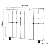 Cabeceira Cama Box Casal King Size Dahlia 195Cm Com Frame Sintético Branco - Desk Design - 6