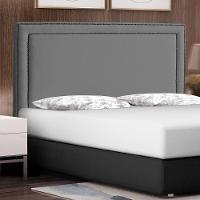 Cabeceira Cama Box Casal King Size Maísa 195cm Com Frame Suede Cinza - Abmaza - 1
