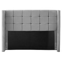 Cabeceira Cama Box Casal Queen Size Gioconda 160cm Com Frame Veludo Cinza - Desk Design - 1