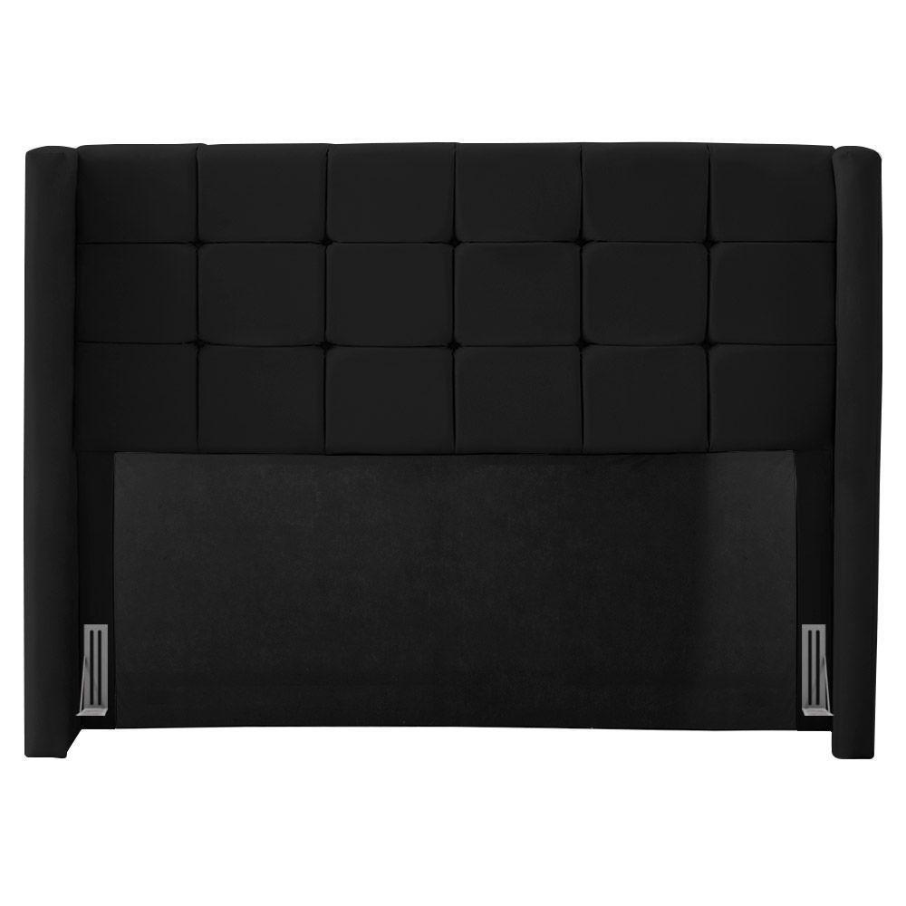 Cabeceira Cama Box Casal King Size Gioconda 195cm Com Frame Veludo Preto - Desk Design - 1