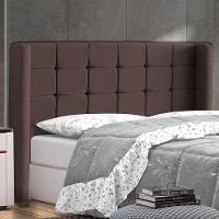 Cabeceira Cama Box Casal King Size Gioconda 195cm Com Frame Suede Marrom - Desk Design - 6