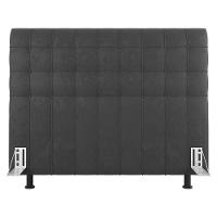 Cabeceira Cama Box Solteiro Dahlia 90Cm Com Frame Suede Cinza Escuro - Desk Design - 6