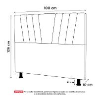 Cabeceira Cama Box Solteiro Dublin 100cm Linho Preto - Desk Design