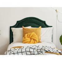 Cabeceira Solteiro Luxo 90x60 Veludo Verde Tachas Fumê - 3