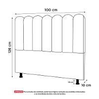 Cabeceira Cama Box Solteiro Lana 100cm Linho Marrom - Desk Design - 8