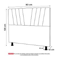 Cabeceira Cama Box Solteiro Dublin 90cm Suede Bege - Desk Design - 5