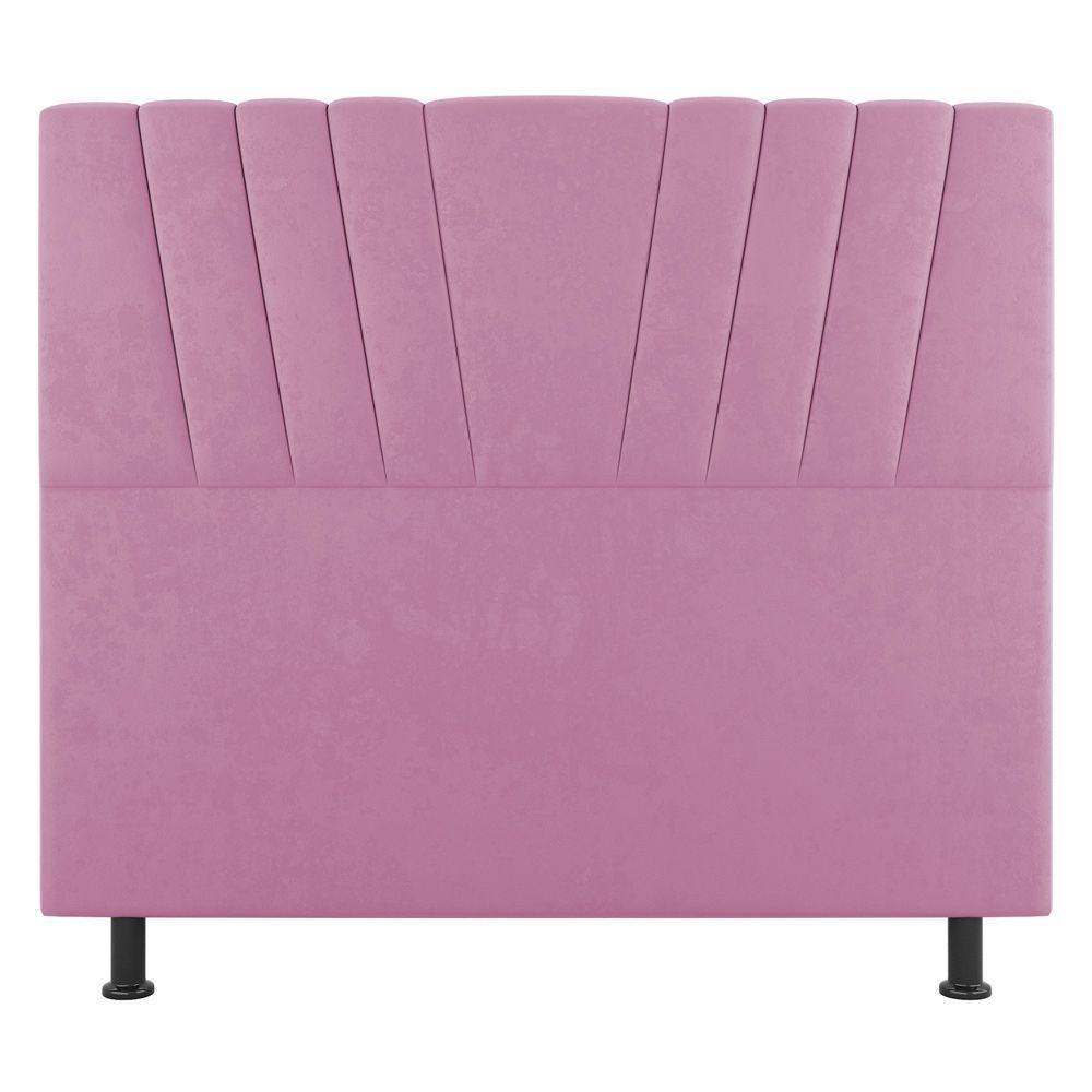Cabeceira Cama Box Solteiro Dublin 90cm Suede Rosa - Desk Design - 7